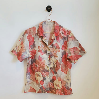 Vintage 70's Floral Boho Blouse | Size 12