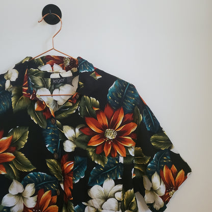 Vintage 80s Floral Hawaiian Shirt | Size 12