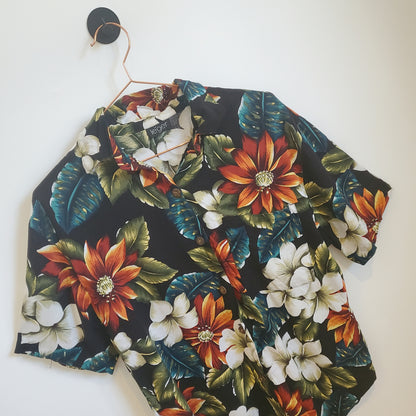 Vintage 80s Floral Hawaiian Shirt | Size 12