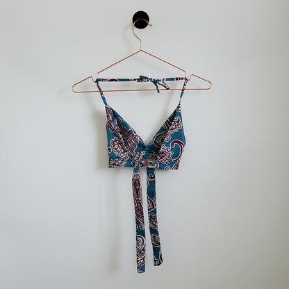 Vintage Reworked Paisley Print Bralette | Size 10-12