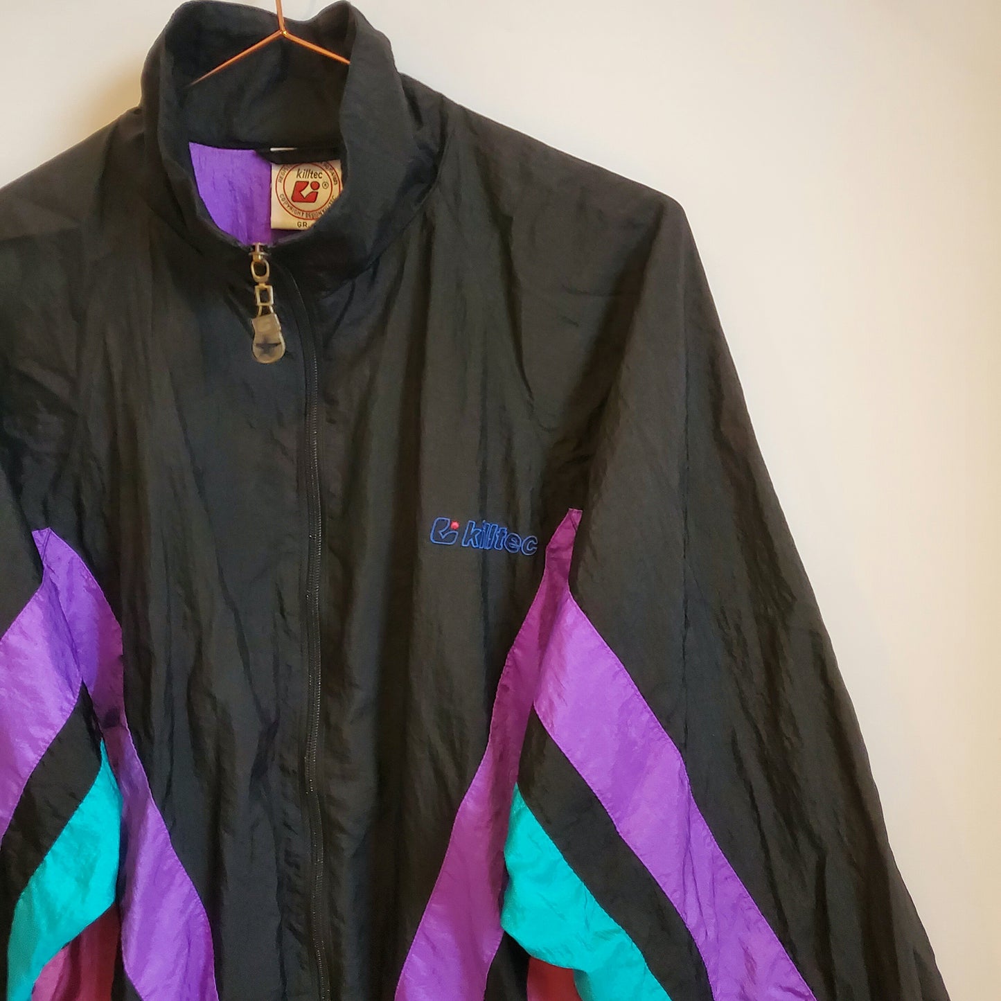 Vintage 90s Funky Pattern Windbreaker Jacket | Size S