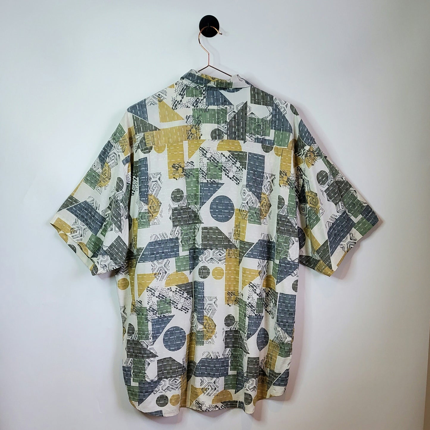 Vintage 90s Abstract Crazy Pattern Festival Shirt | Size XXL