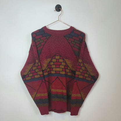 Vintage 90's Abstract Knit Jumper | Size M