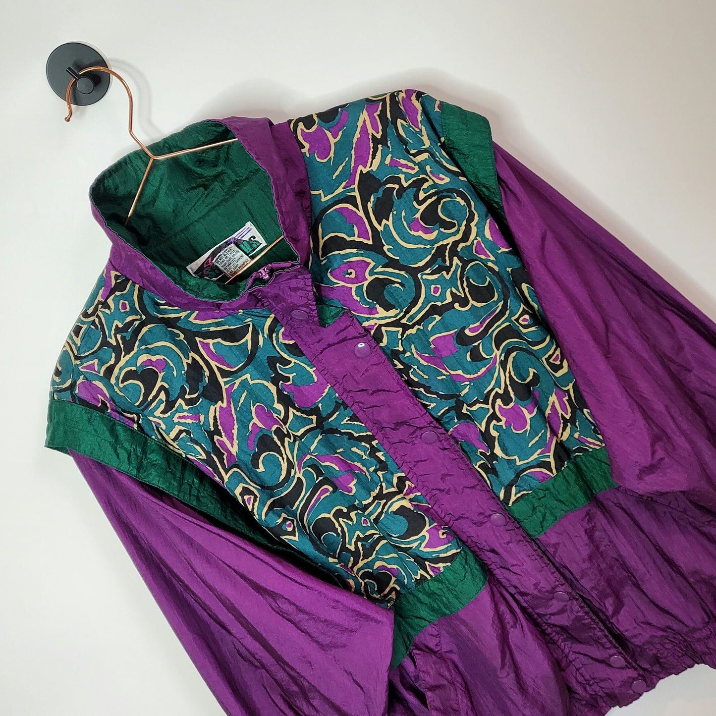 Vintage 90s Funky Pattern Windbreaker Jacket | Size L