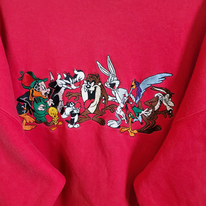 Vintage 90s Cartoon Embordered Sweatshirt | Size XXL