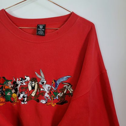 Vintage 90s Cartoon Embordered Sweatshirt | Size XXL