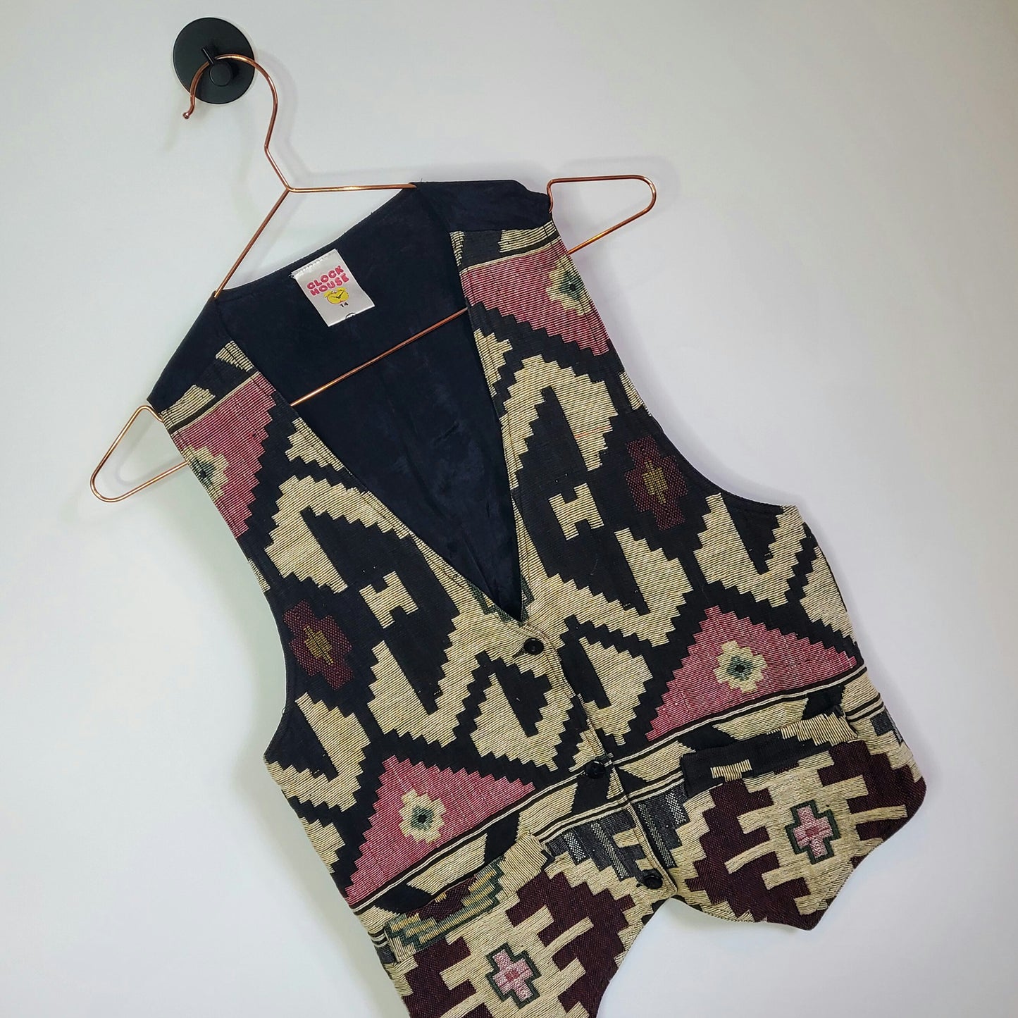 Vintage 90s Aztec Western Pattern Waistcoat | Size 10-12