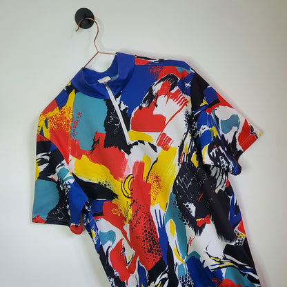 Vintage 90's Funky Print Cycling Jersey | Size L