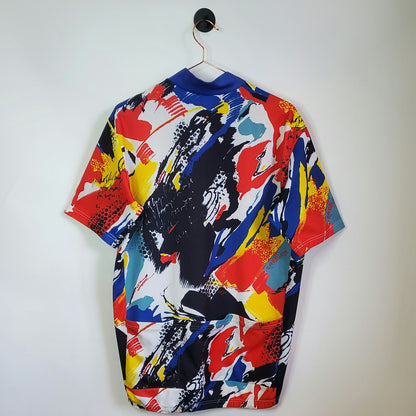 Vintage 90's Funky Print Cycling Jersey | Size L