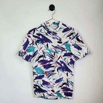 Vintage 90s Funky Pattern Cycling Jersey | Size 12