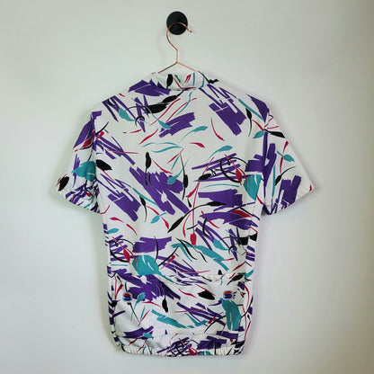 Vintage 90s Funky Pattern Cycling Jersey | Size 12