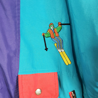 Vintage 90s Funky Print Ski Jacket | Size 16-18