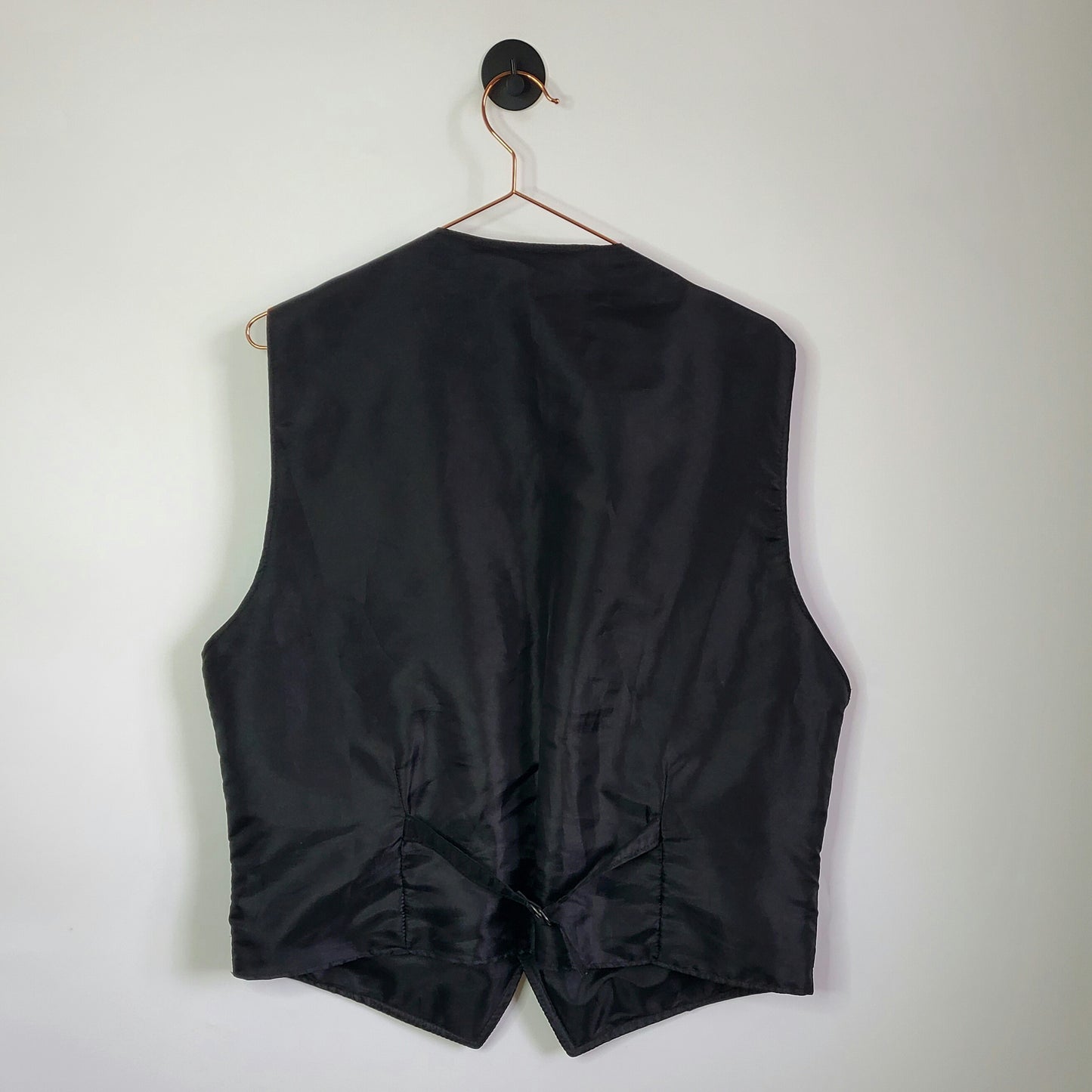 Vintage Leather Front Waistcoat | Size M