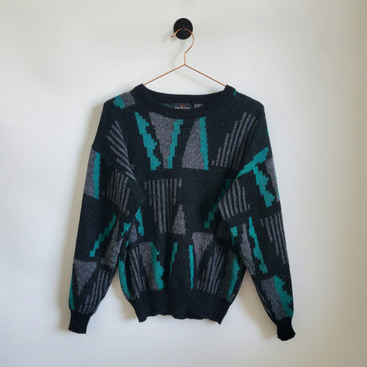 Vintage 90s Funky Pattern Knit Jumper | Size S