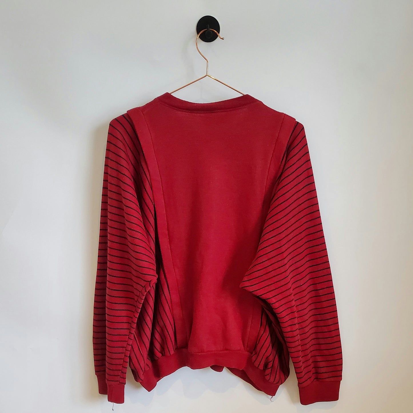 Vintage 80s Batwing Striped Jumper | Size XL