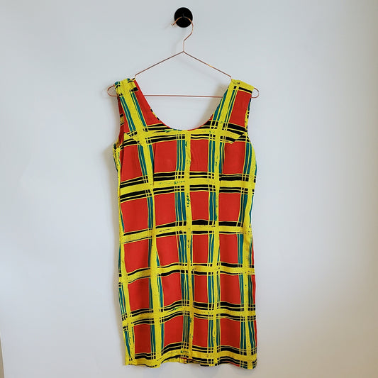 Vintage 90s Funky Pattern Mini Dress | Size 8