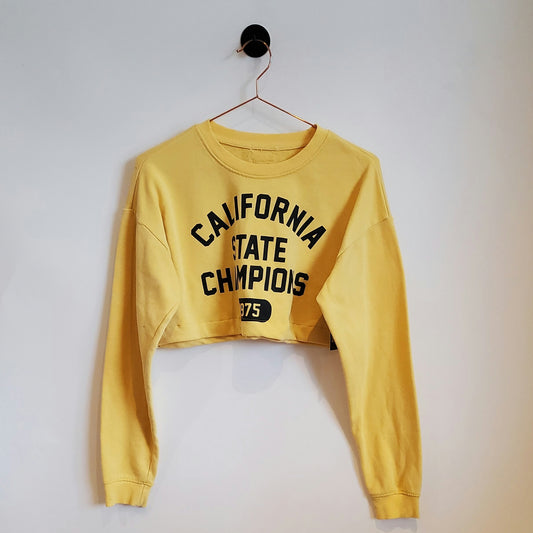 Reworked Y2K Oversized California Crop Top | Size 10