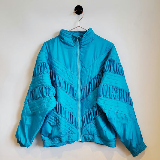 Vintage 80s Quilted Windbreaker Jacket | Size M