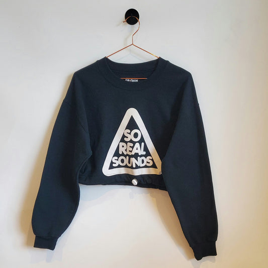 Reworked Y2K Graphic Crop Sweatshirt | Size 12