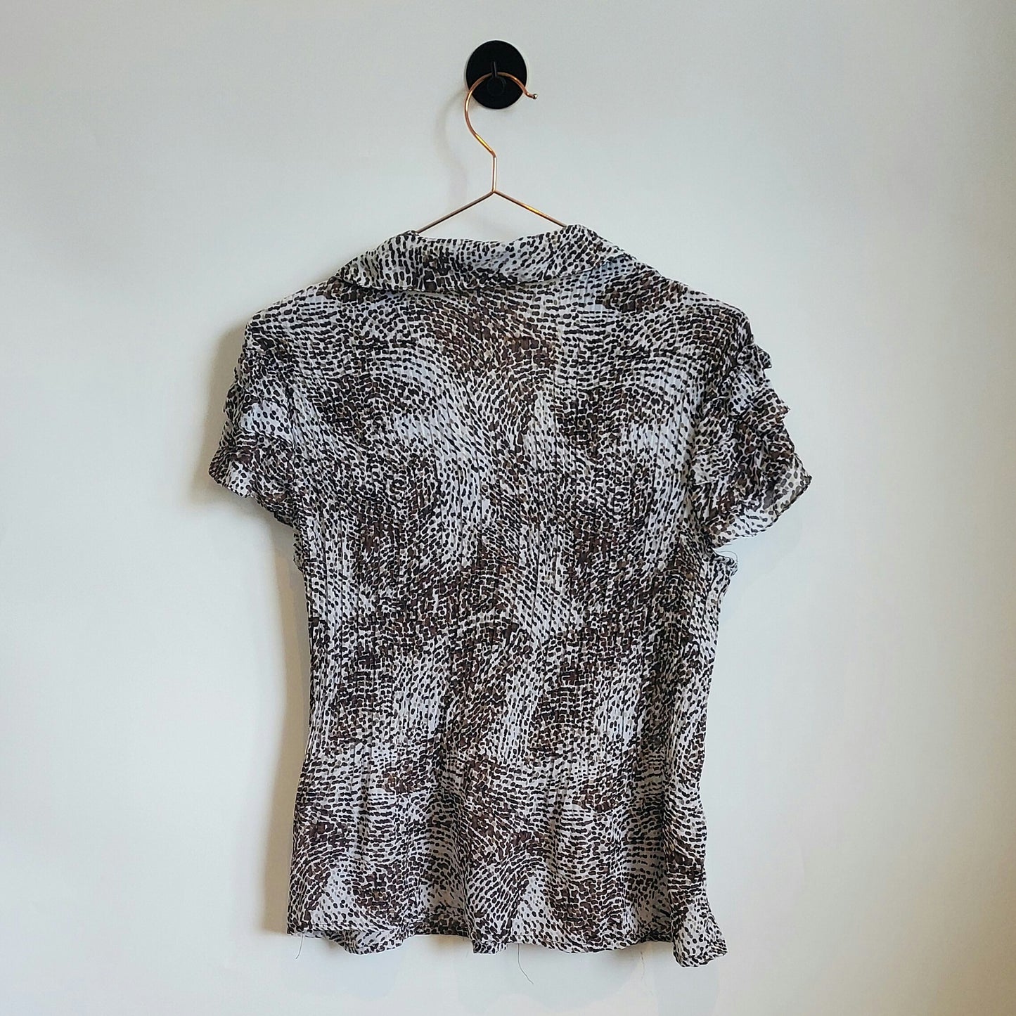 Vintage Y2K Animal Print Chiffon Top | Size 12