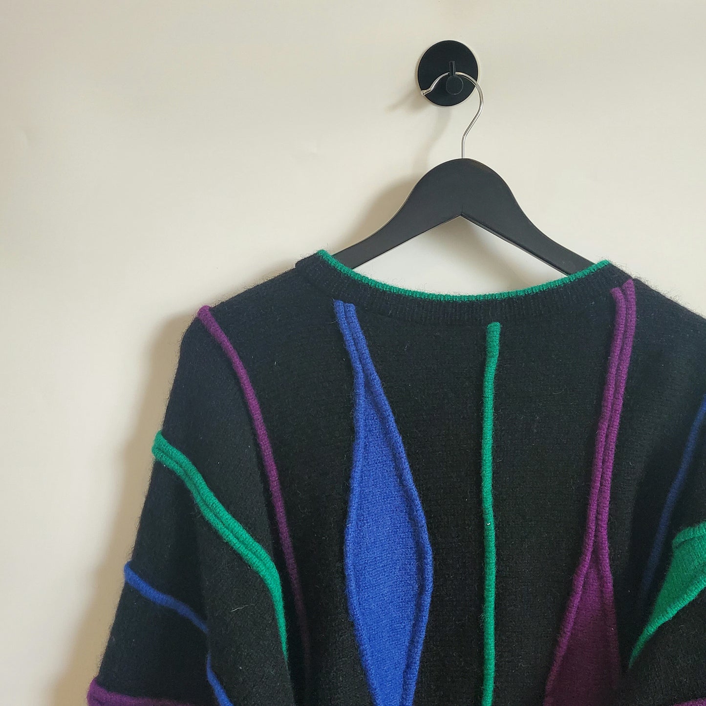 Vintage 80s Funky Pattern Wool Jumper | Size L