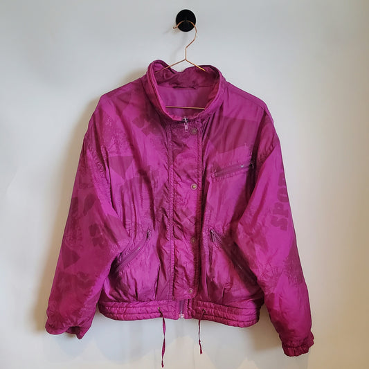 Sustainable vintage 90s ski jacket in pink