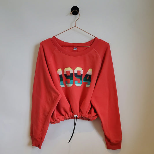 Reworked 1994 Graphic Crop Sweatshirt | Size 14