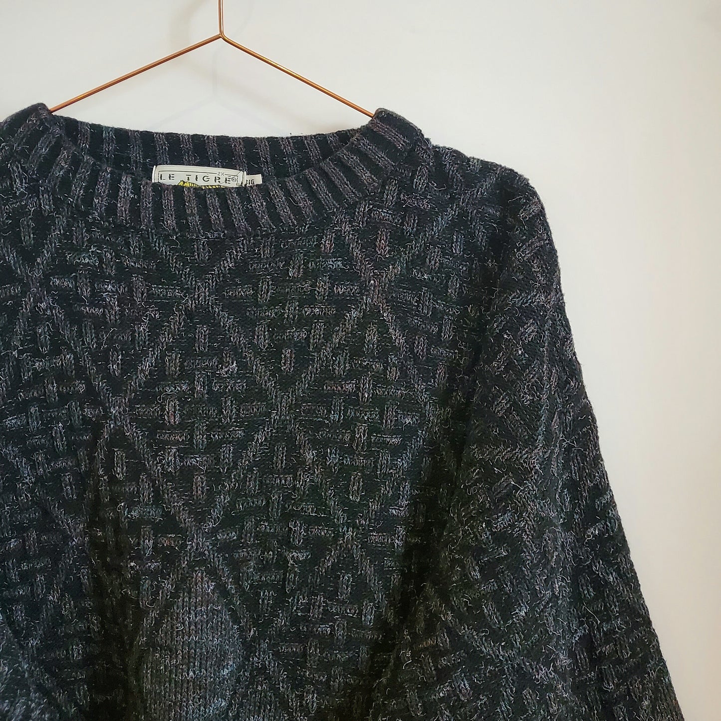 Vintage 90s Funky Pattern Knit Jumper | Size XL