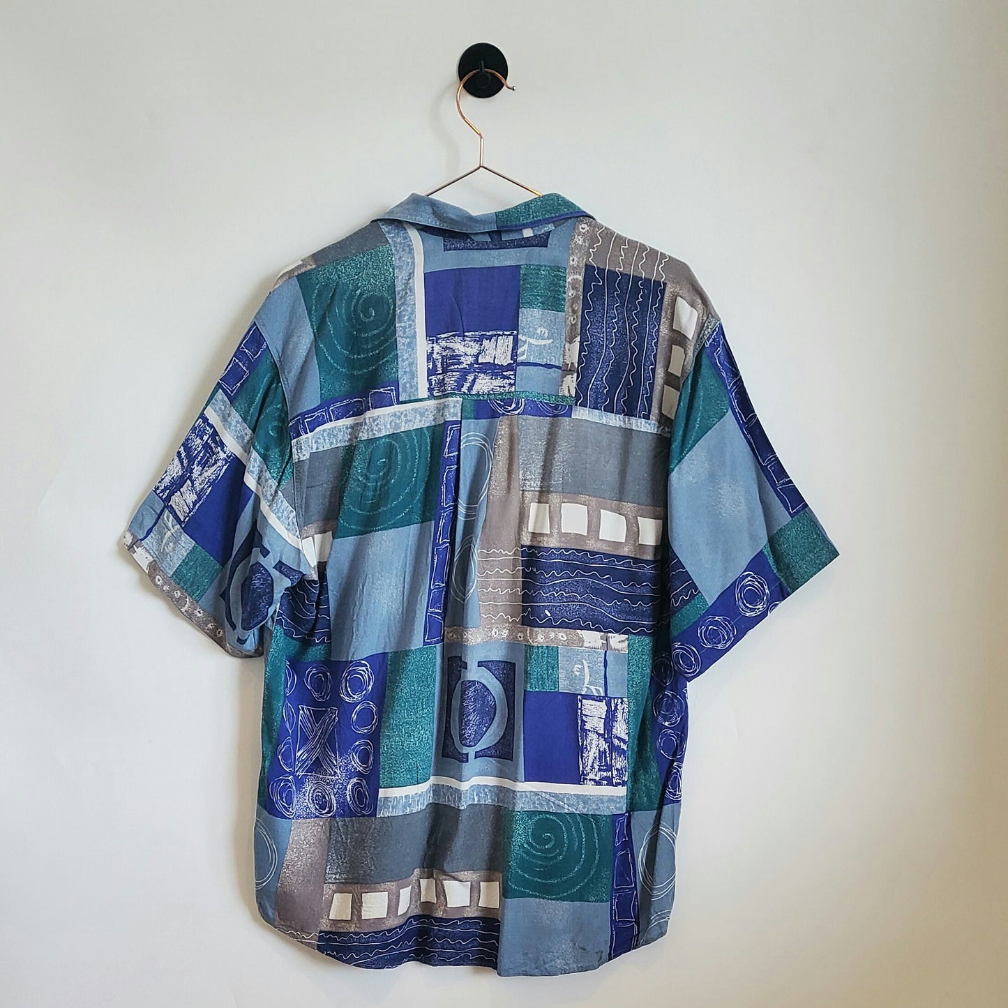 Vintage 90s Funky Pattern Festival Shirt | Size L