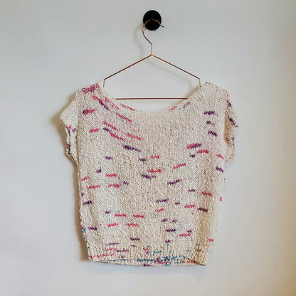 Vintage 80s Hand Knit Funky Pattern Top | Size 12