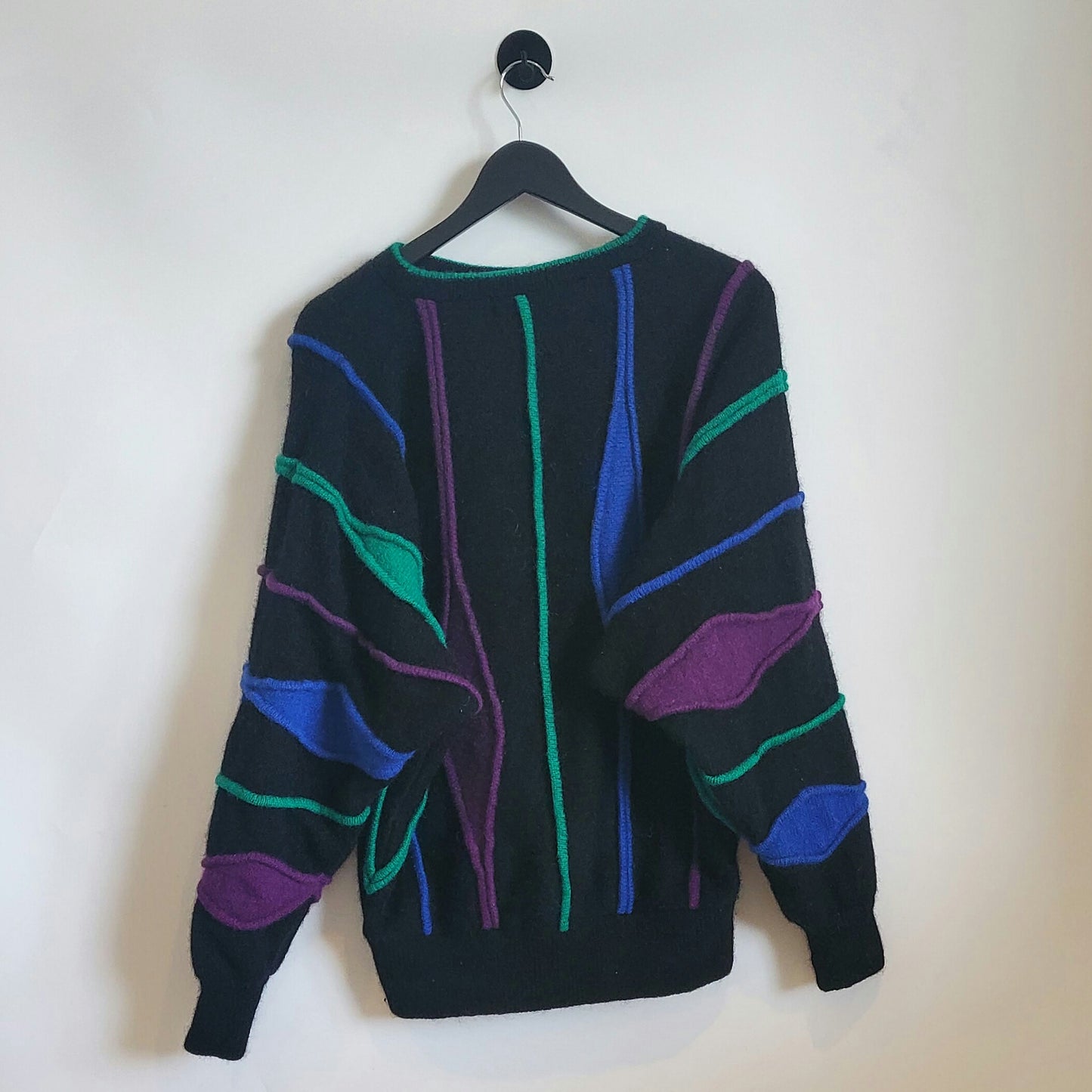 Vintage 80s Funky Pattern Wool Jumper | Size L