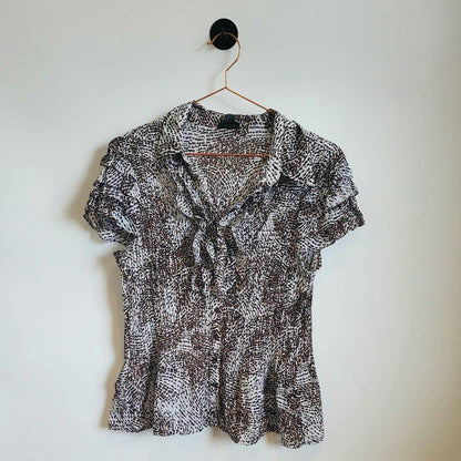 Vintage Y2K Animal Print Chiffon Top | Size 12