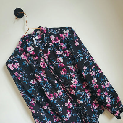 Vintage Y2K ELLE Floral Chiffon Top | Size 12