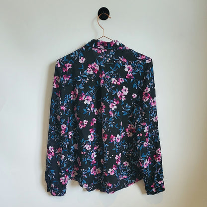 Vintage Y2K ELLE Floral Chiffon Top | Size 12