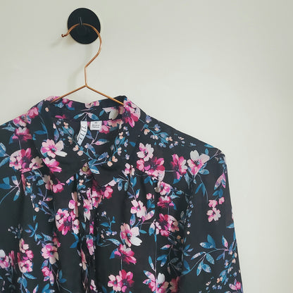 Vintage Y2K ELLE Floral Chiffon Top | Size 12