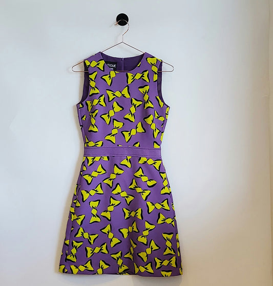 Vintage 90 Moschino Boutique Bow Print Dress | Size 6