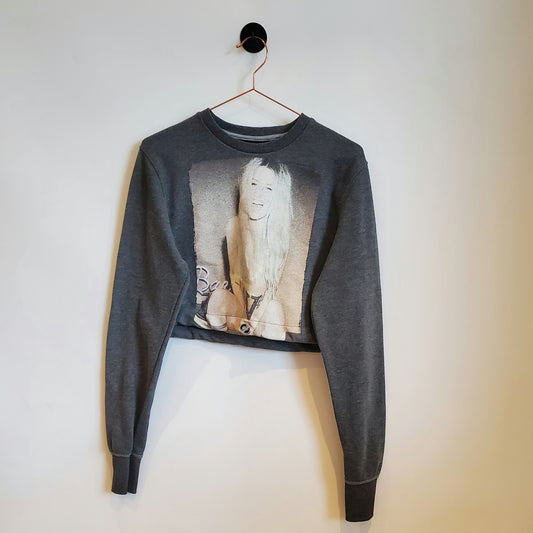 Vintage Y2K Naked Lady Graphic Crop Sweatshirt | Size 10