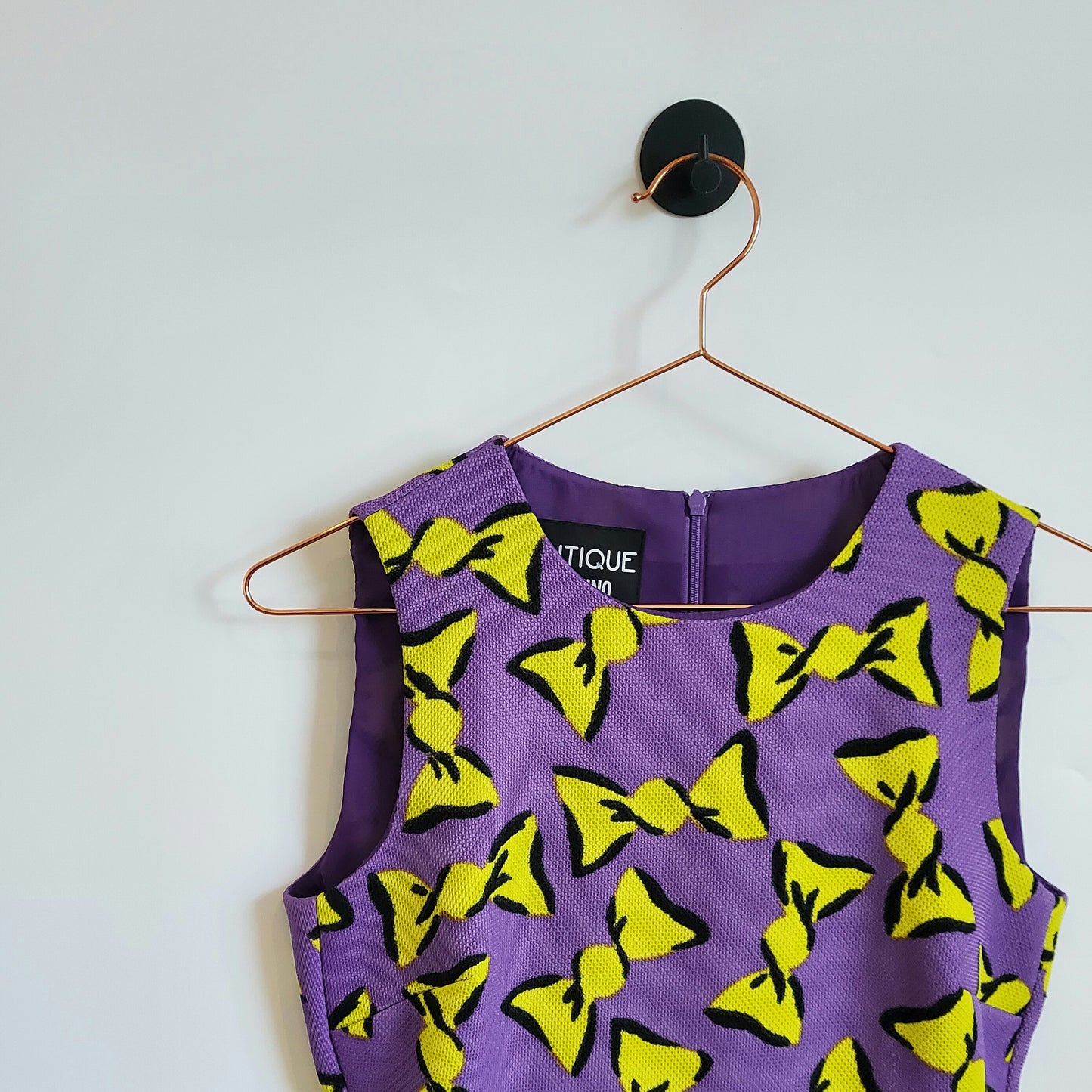 Vintage 90s Moschino Boutique Bow Print Dress | Size 6