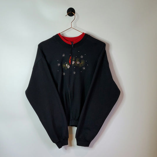 Reworked Vintage 90s Embroidered Sweatshirt | Size 14