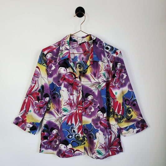 Vintage 90s Floral Blouse | Size 12