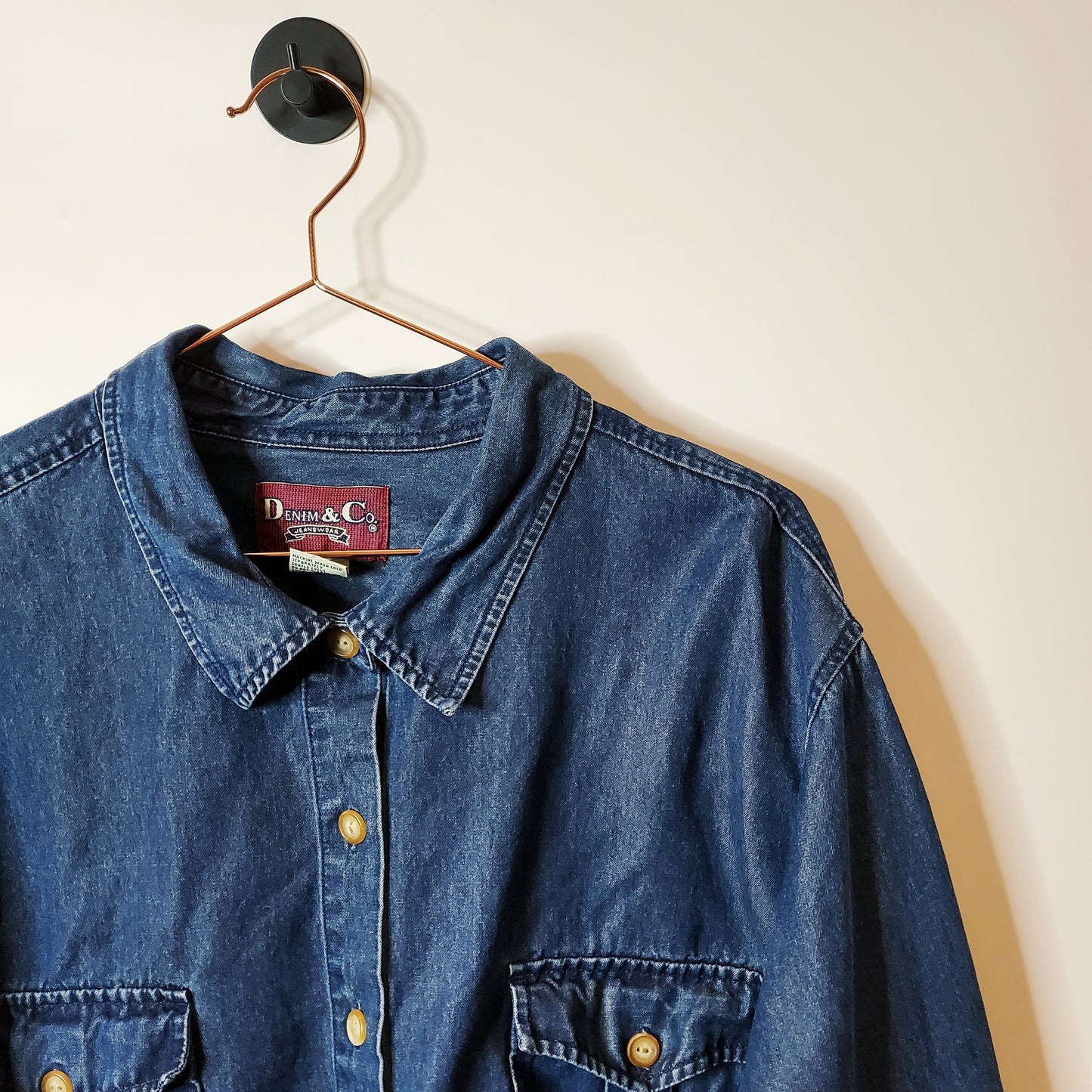 Blue Reworked Crop Denim Shirt Jacket - Size 18-20