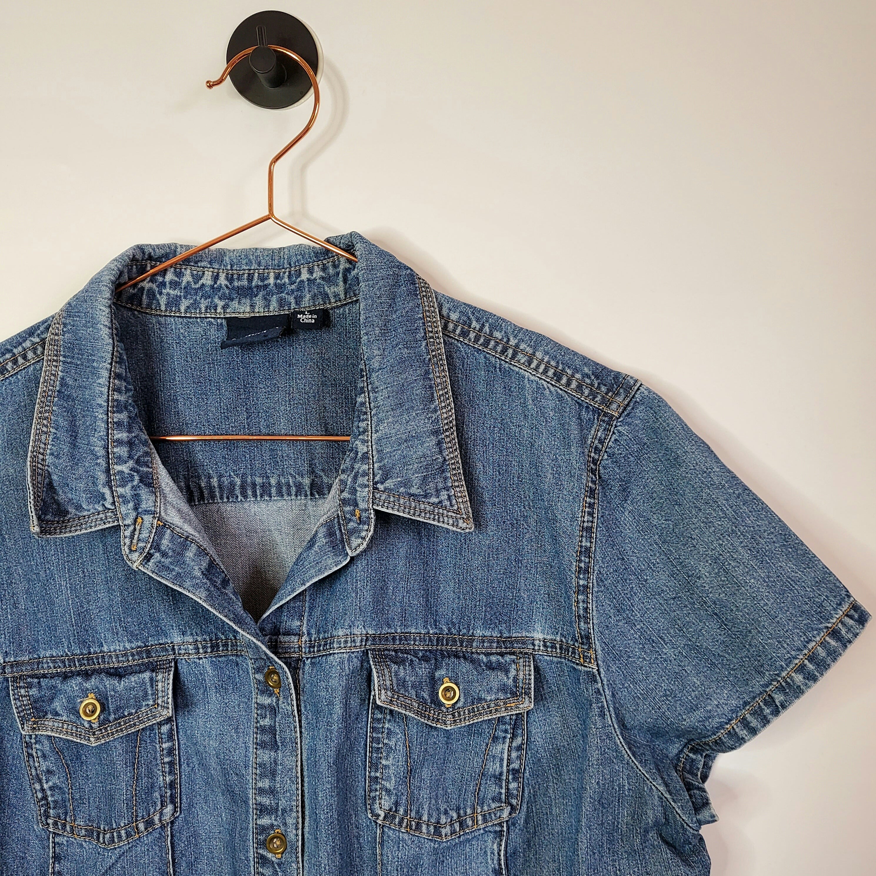 Short sleeve denim on sale vest