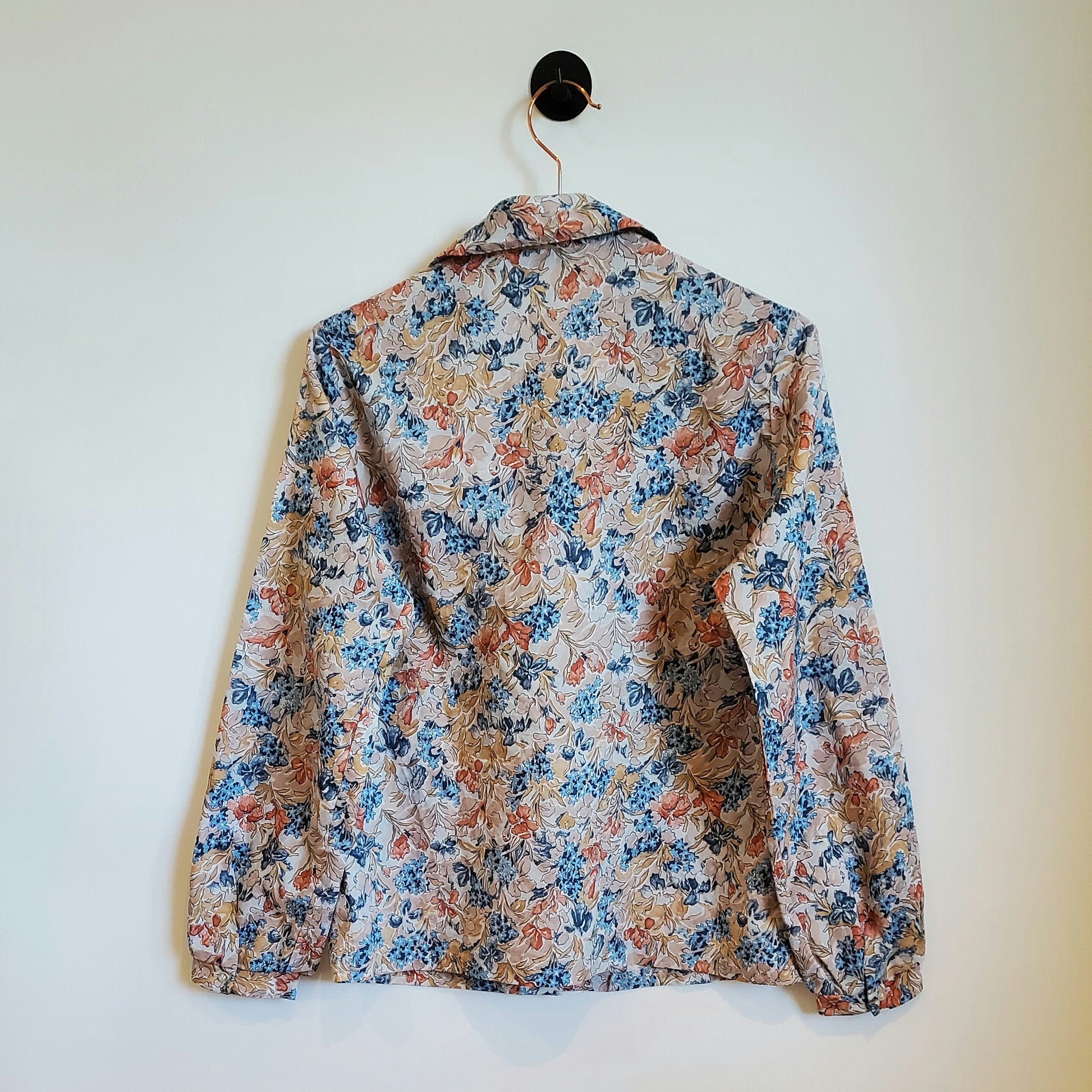 Vintage 60s Alice Stuart Blouse Blue Size 8-10