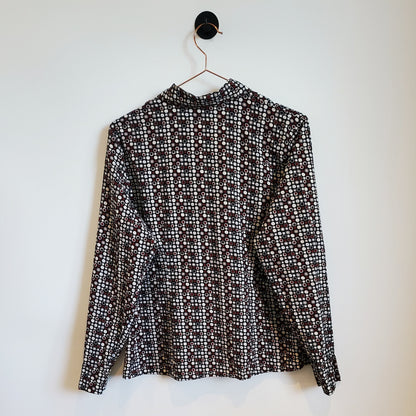 Vintage 90s Blouse Black and Red Size 8-10