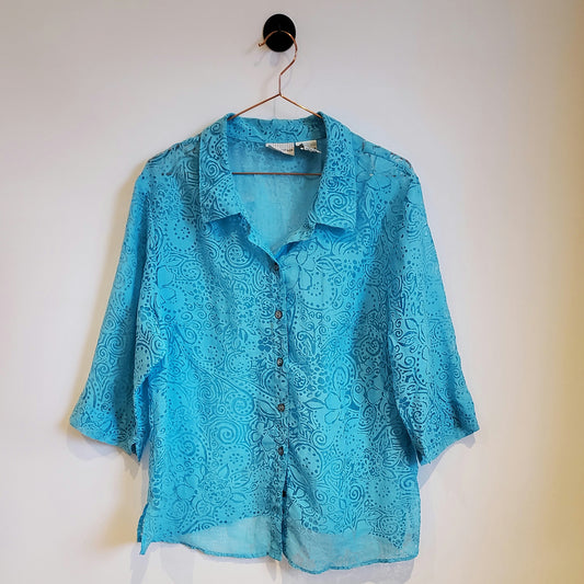 Vintage 90s Paisley Lace Pattern Top | Size 14