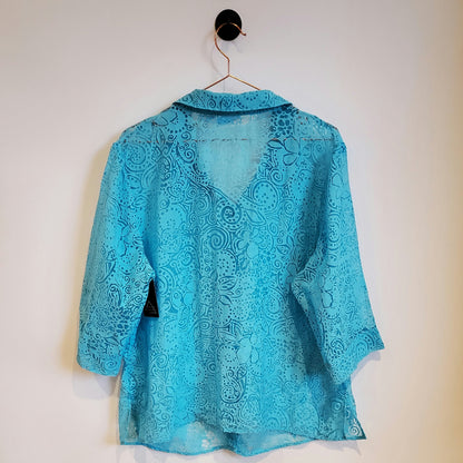 Vintage 90s Paisley Lace Pattern Top | Size 14