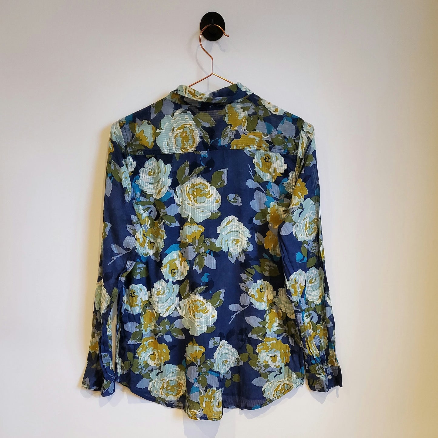 Vintage Y2K Floral Long Sleeve Blouse | Size 8