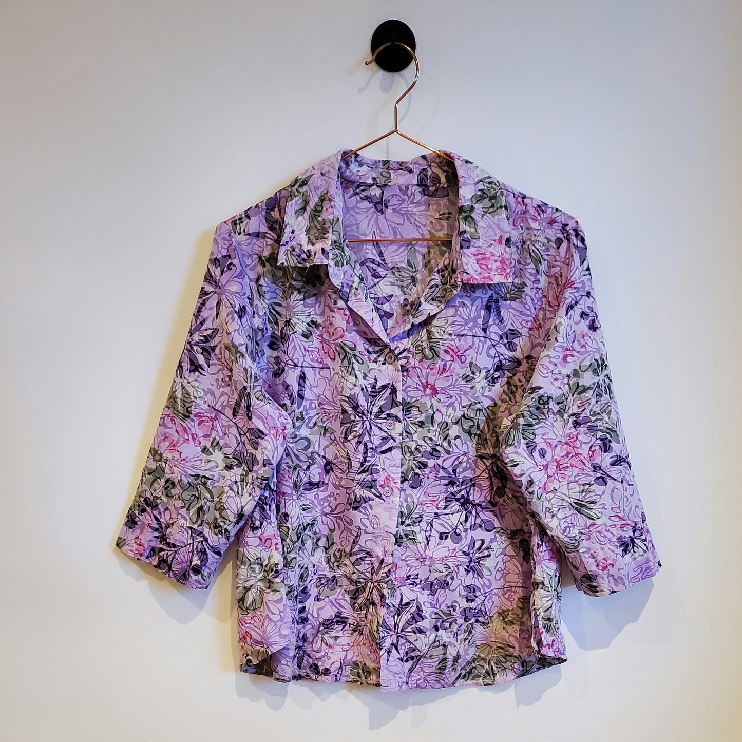 Vintage 90s Floral Blouse | Size 12