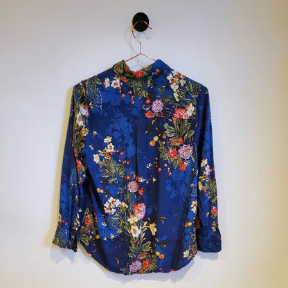 Vintage 90s Floral Long Sleeve Shirt | Size 8