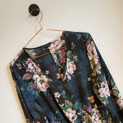 Vintage Y2K  Floral Chiffon Top | Size 12